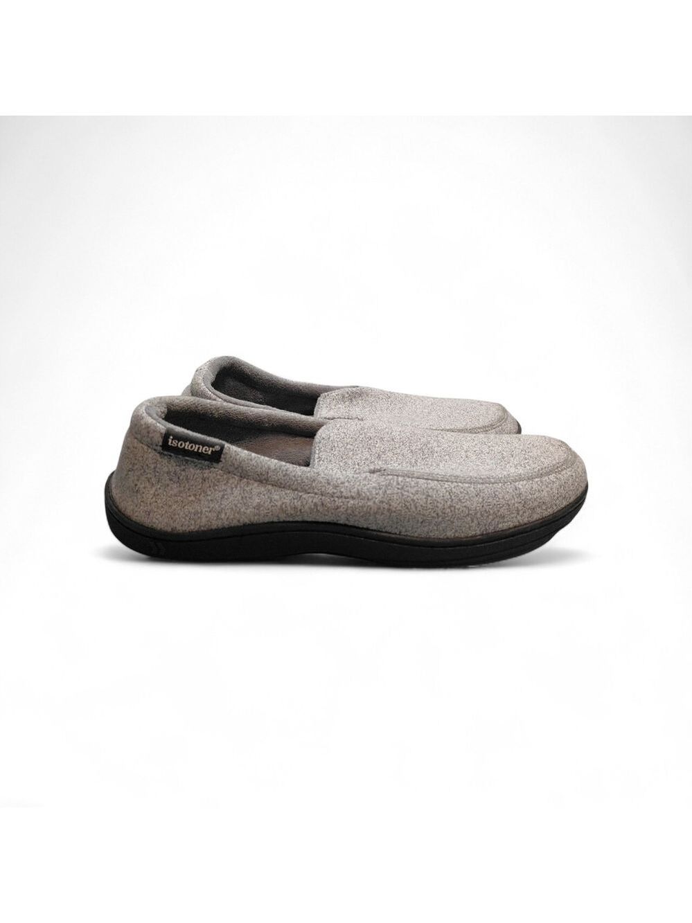 NWT Isotoner Men’s Memory Foam Slippers XXL 13–14 Grey Indoor Outdoor Comfort